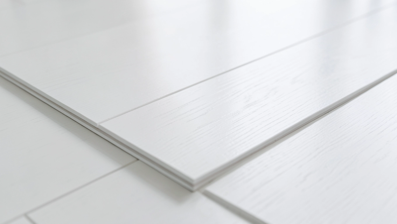 Białe panele podłogowe laminowane