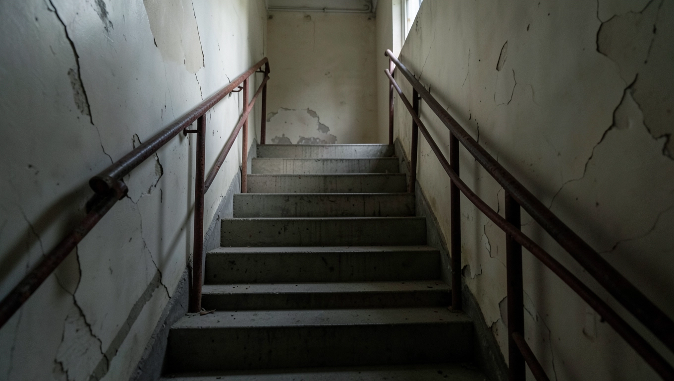 Czy można siedzieć na klatce schodowej