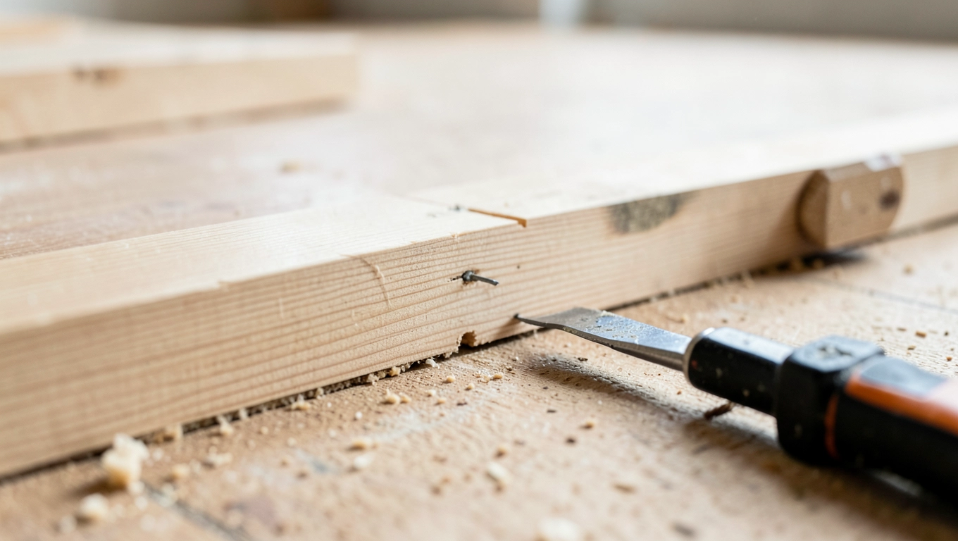 Deską podłogowa lita montaż