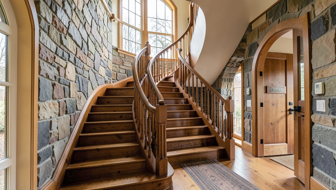 domy ze schodami w wiatrołapie