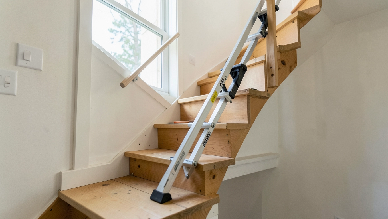 Drabina na schody z podestem