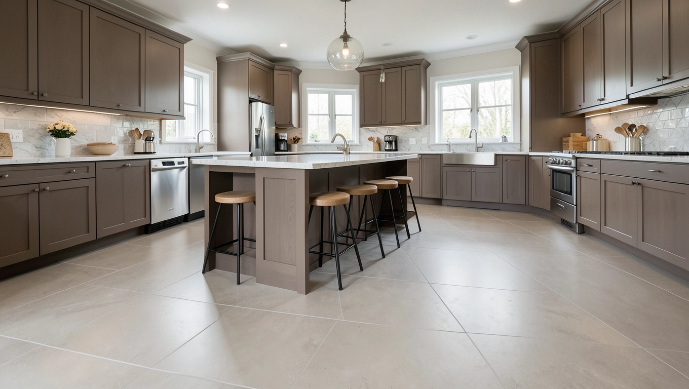 Duże płytki podłogowe do kuchni