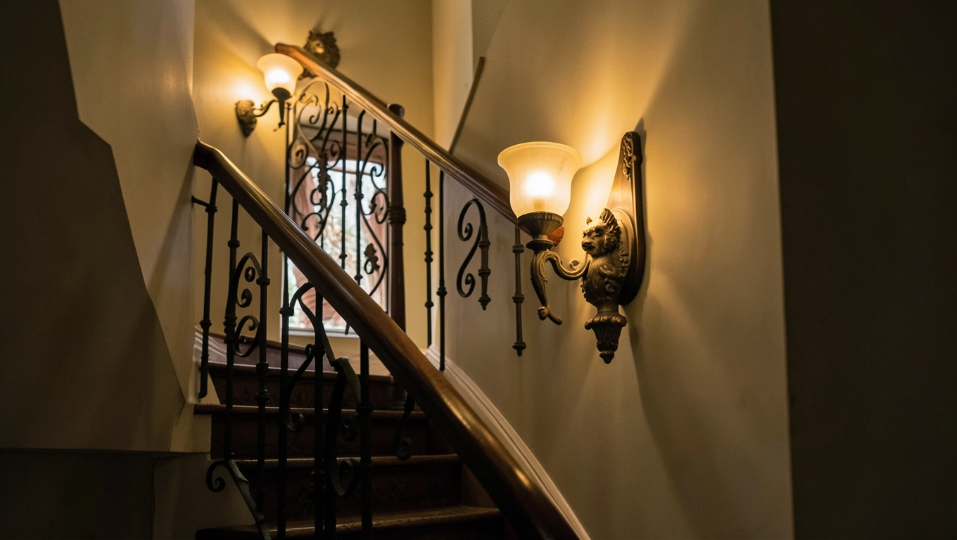 Duży kinkiet na klatkę schodową