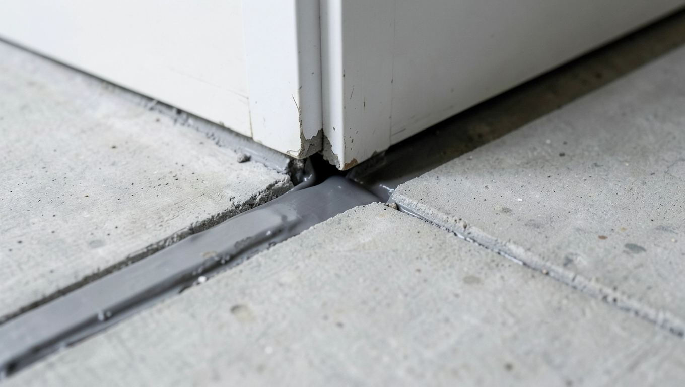 Dylatacja posadzki w drzwiach