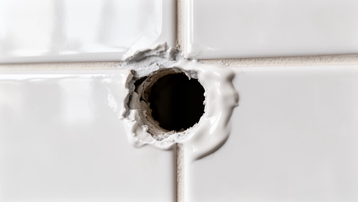 dziura w kafelce jak zamaskować