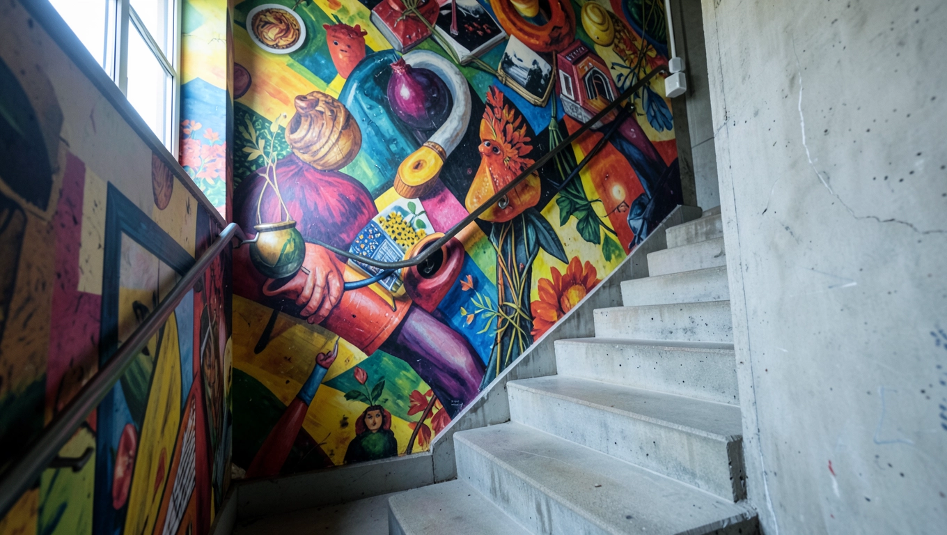 Fototapeta na klatce schodowej