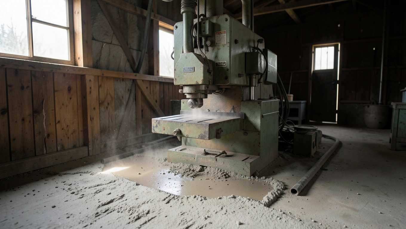 Frezowanie posadzki w oborze