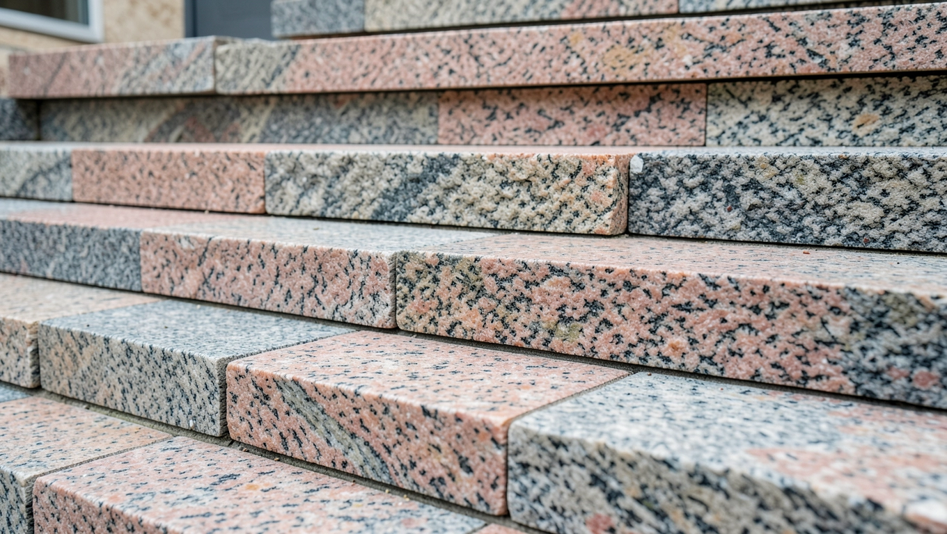 Granit płomieniowany na schody zewnętrzne cena