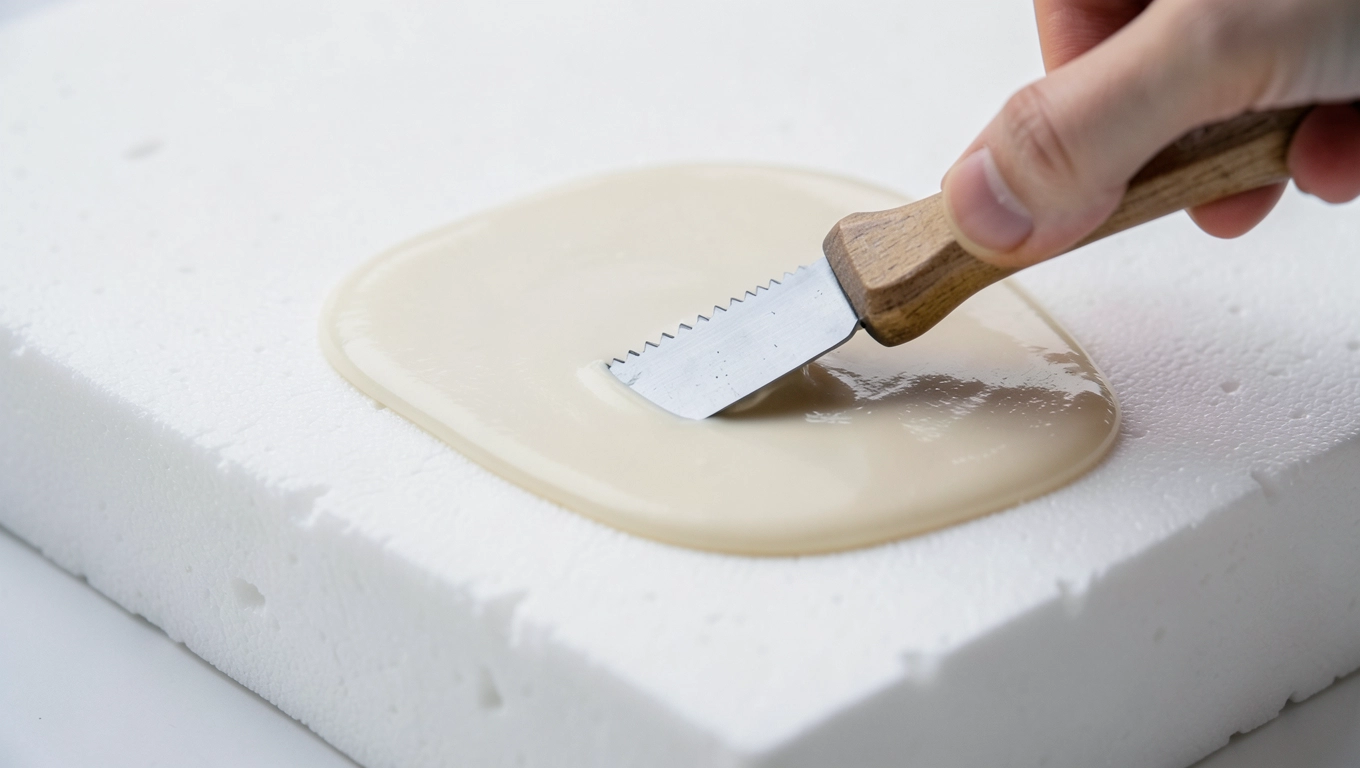 Jak równo zaciągnąć klej na styropian