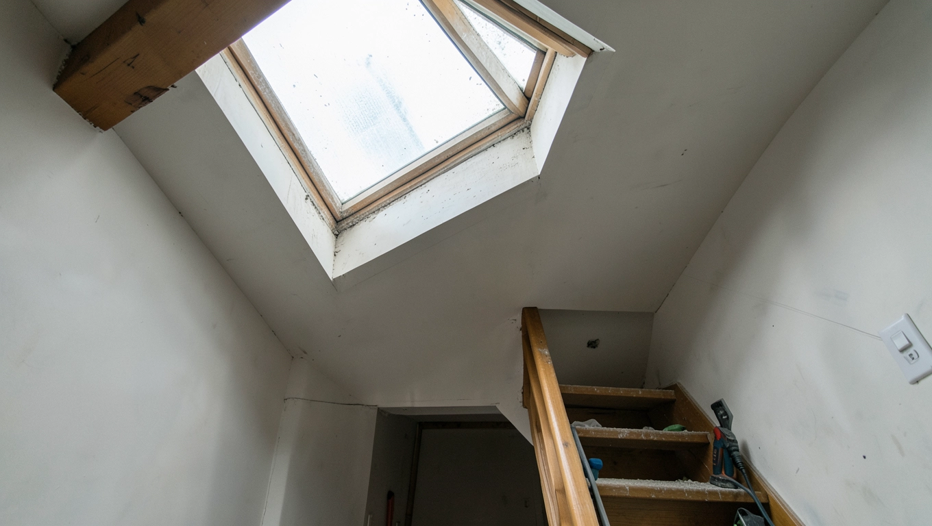 Jak umyć okno dachowe na klatce schodowej