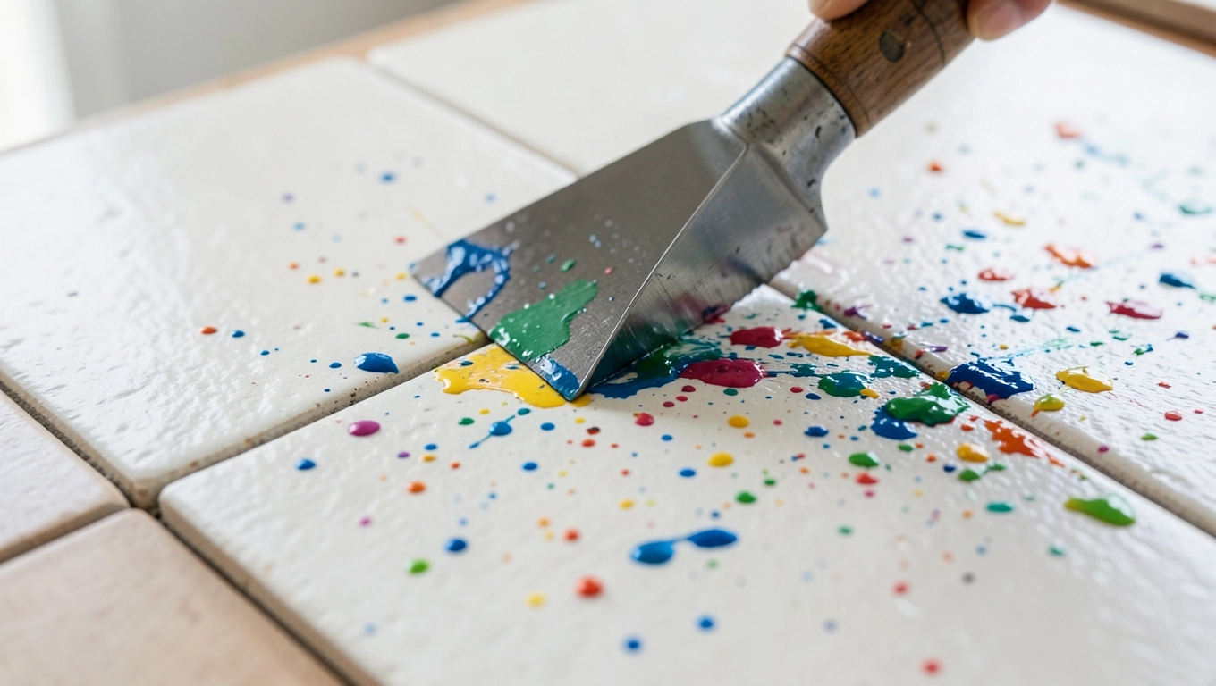 jak usunąć farbę z płytek gresowych