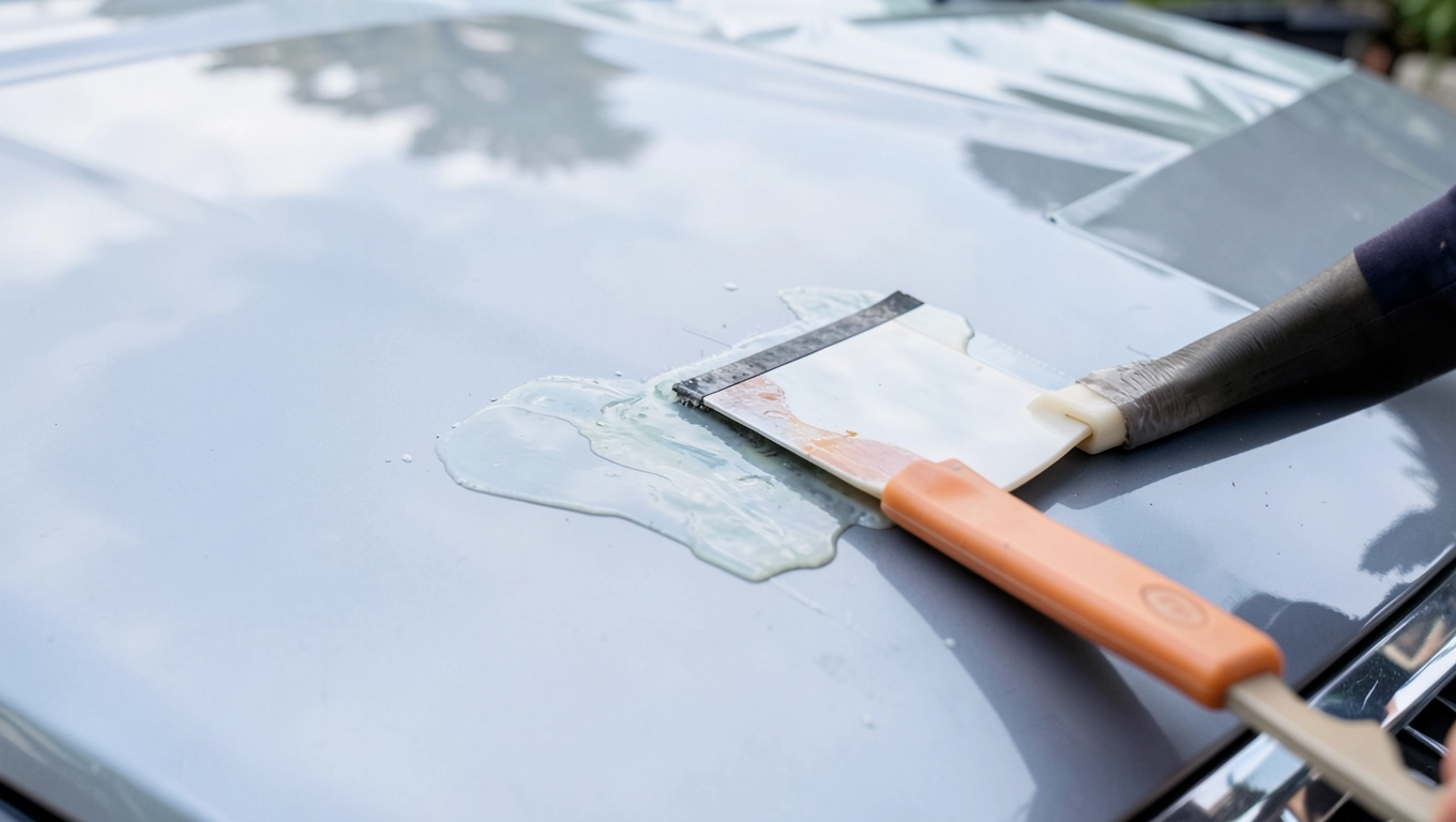 Jak usunąć klej po folii z samochodu