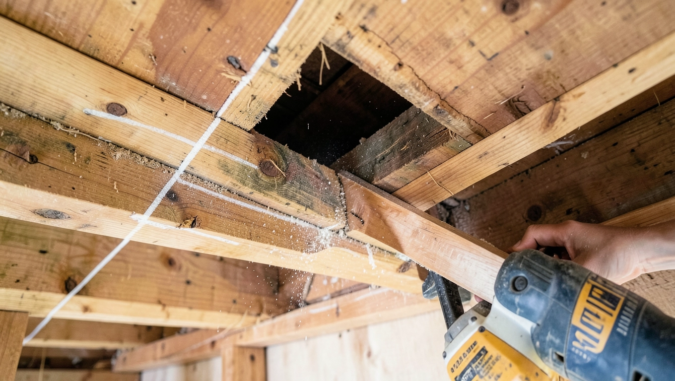 Jak wyciąć otwór w stropie na schody