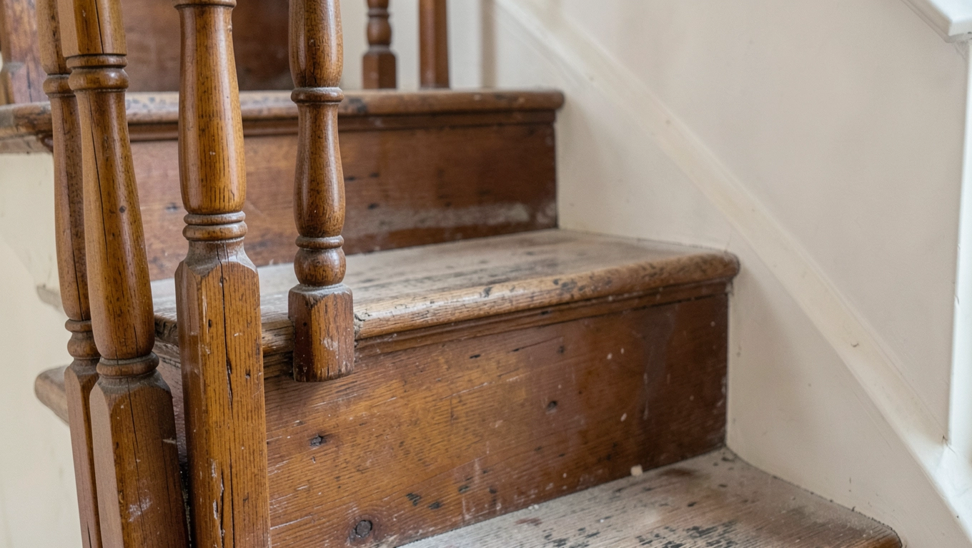 jak wyremontować stare drewniane schody