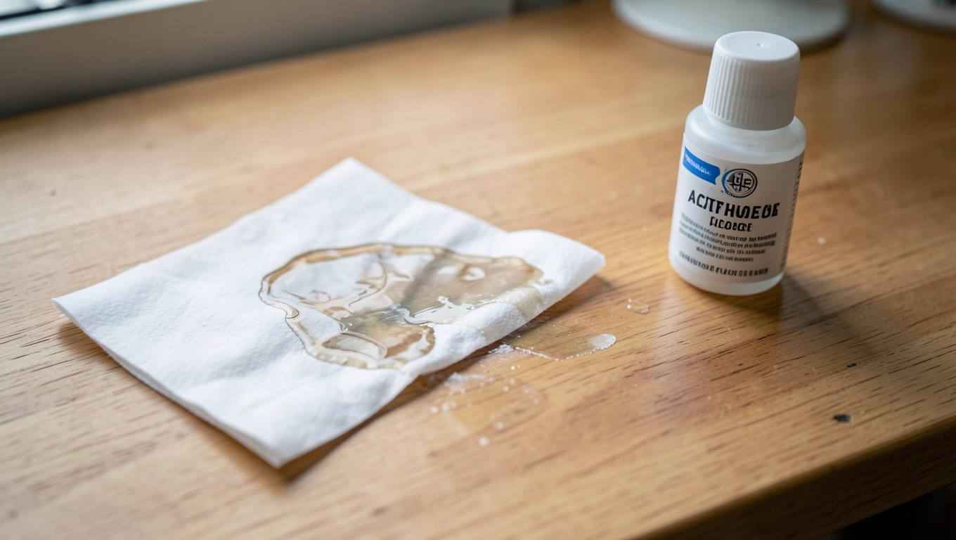 Jak zmyć zaschnięty klej do tipsów z biurka