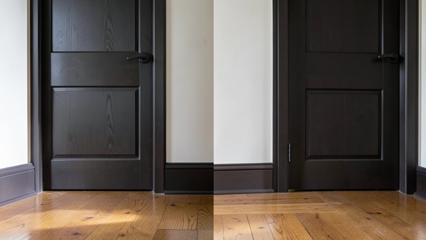 Jaki kolor listew przypodłogowych do ciemnych drzwi