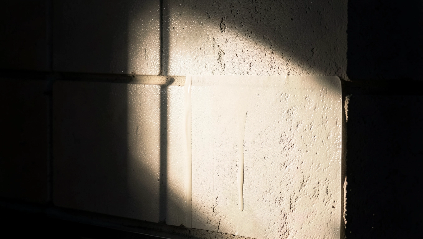 Klej na elewacji pod światło