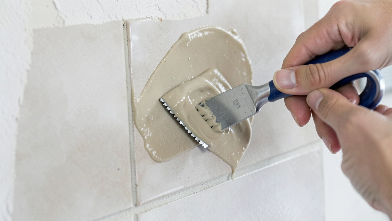 Klejenie płytek na klej montażowy