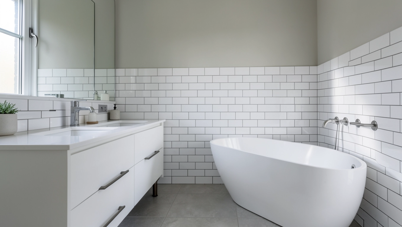 Łazienka płytki do połowy ściany