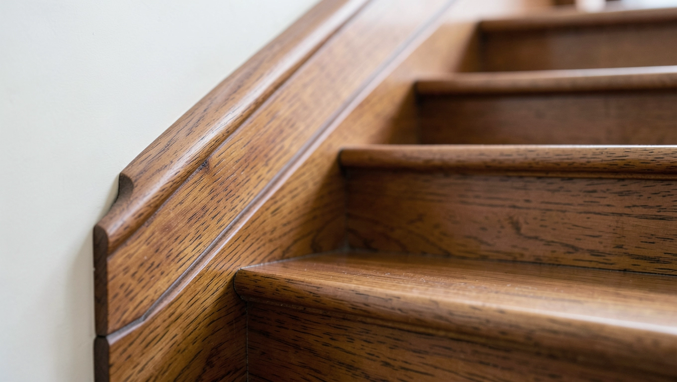 Listwy przy schodach drewnianych
