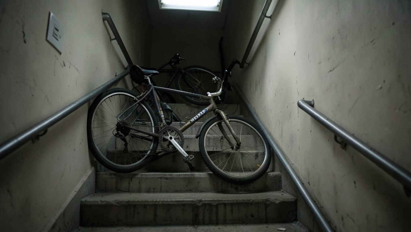 Mandat za rower na klatce schodowej