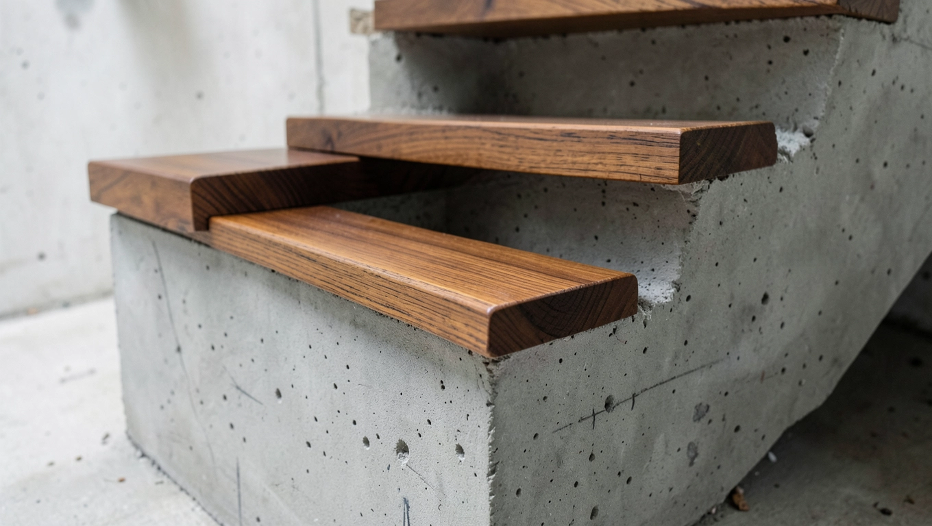 Montaż stopni drewnianych na schodach betonowych cena