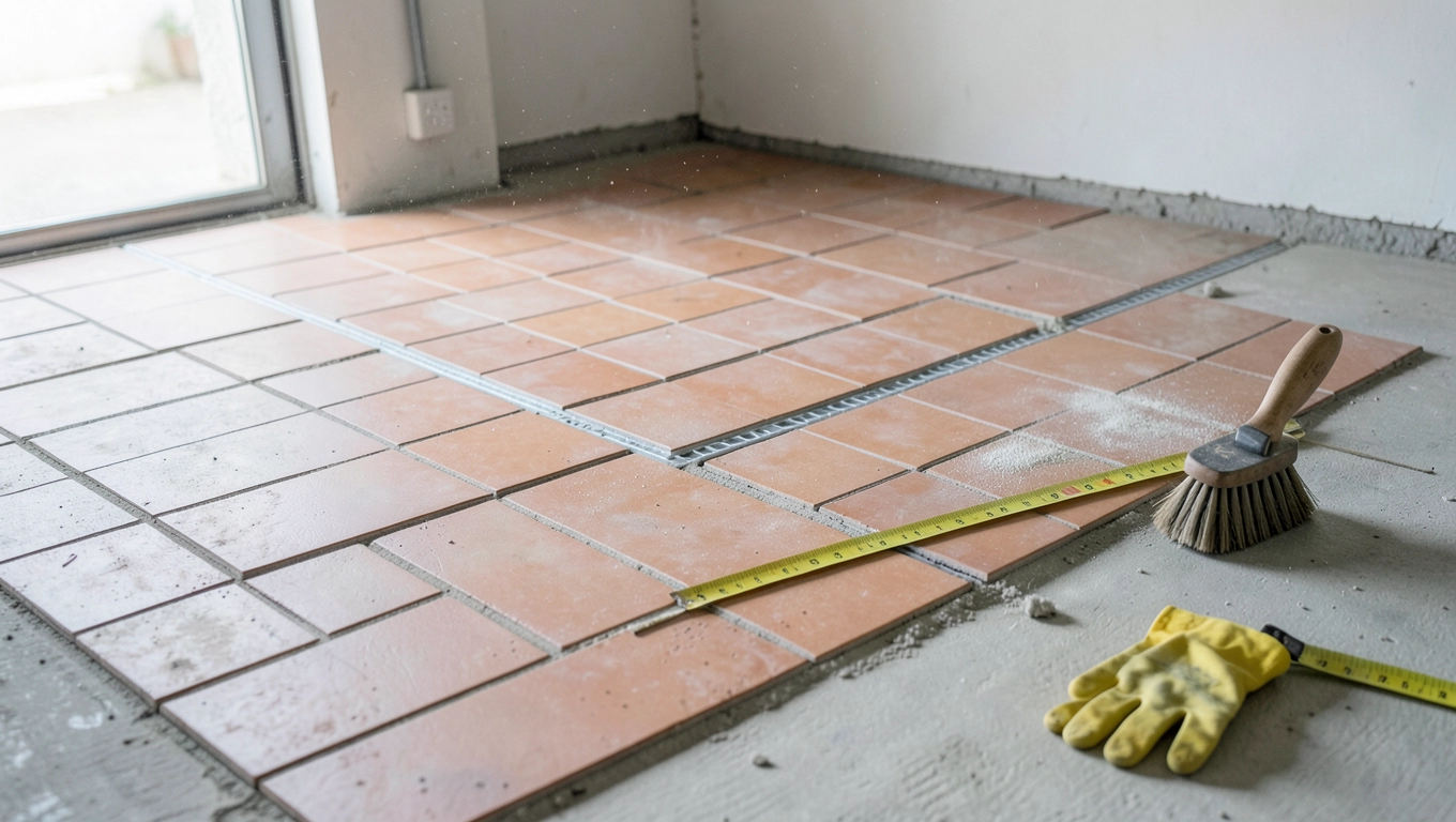 Montaż tanich płytek terakotowych w garażu krok po kroku