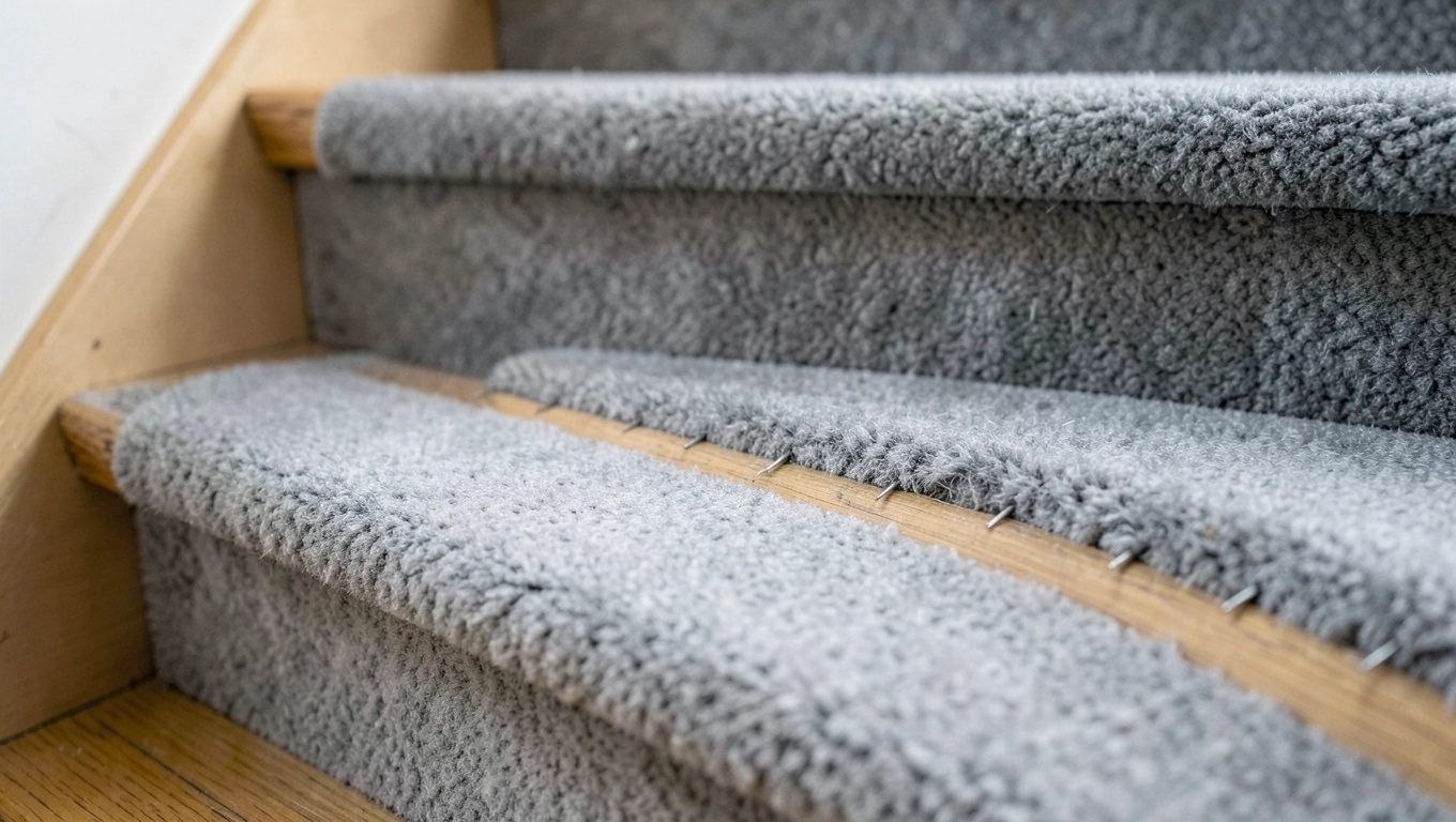 Montaż wykładziny dywanowej na schodach