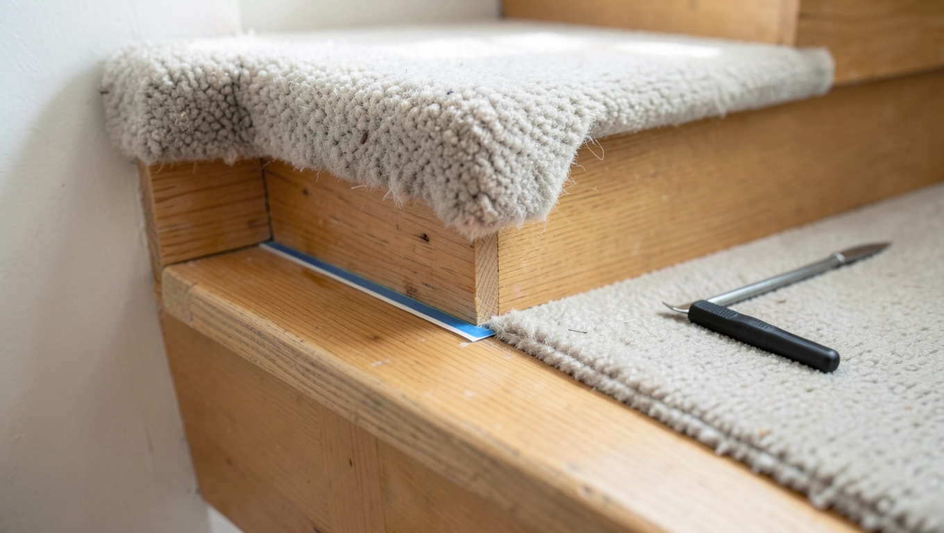 Montaż wykładziny na schodach