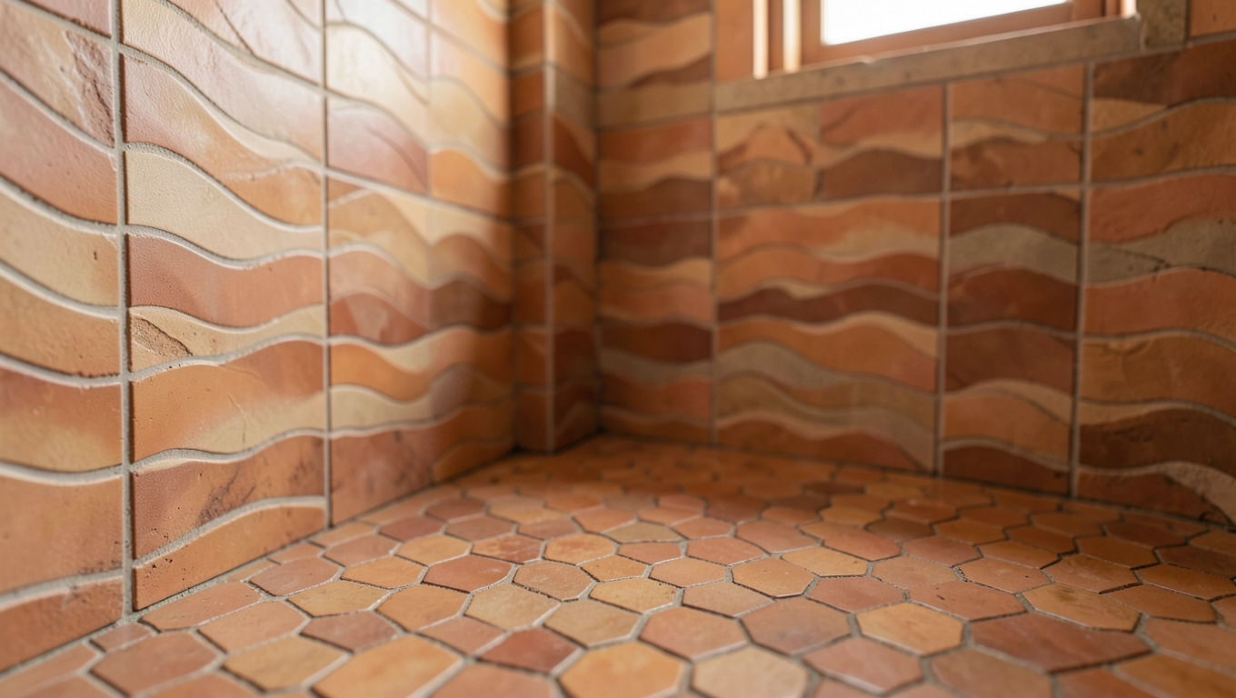 Mozaiki z płytek terakotowych w wystroju