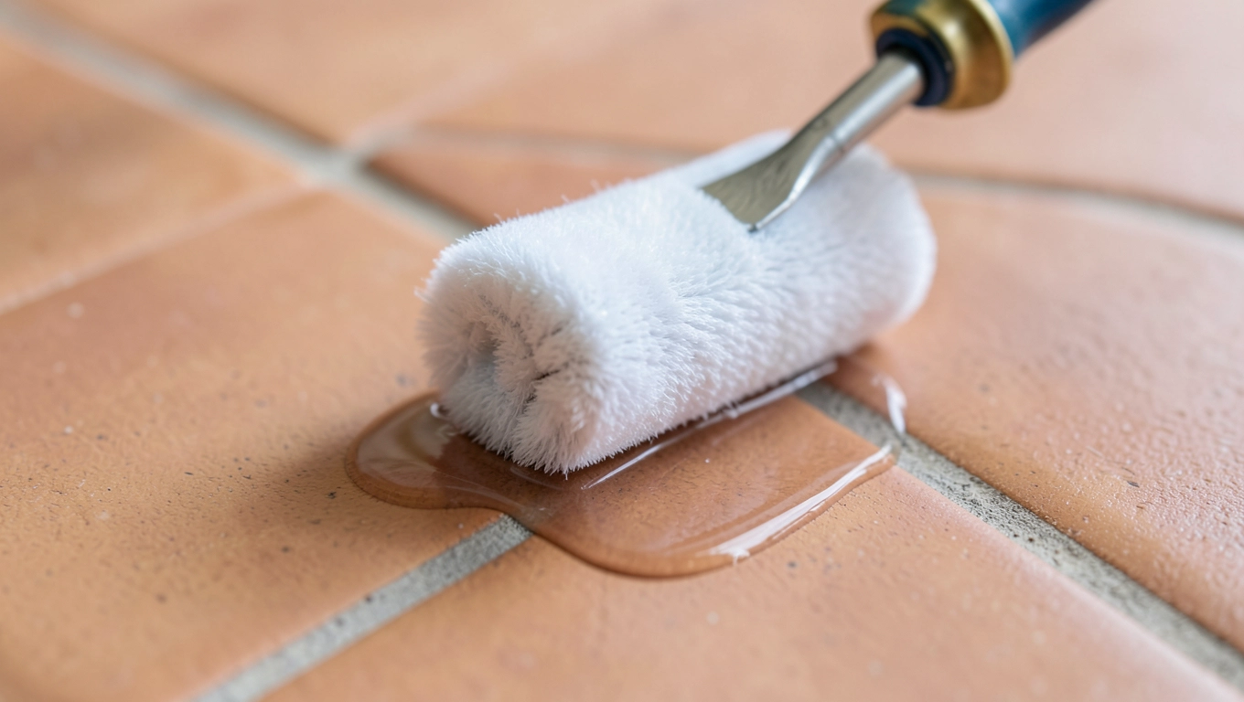 Nakładanie lakieru na terakotę