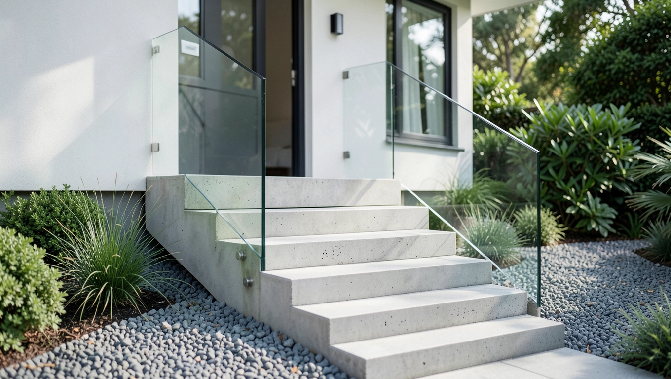 Nowoczesne schody wejściowe do domu