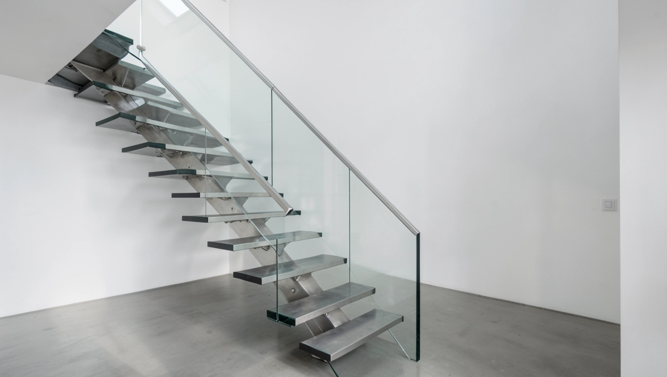 Nowoczesne schody wewnętrzne galerią