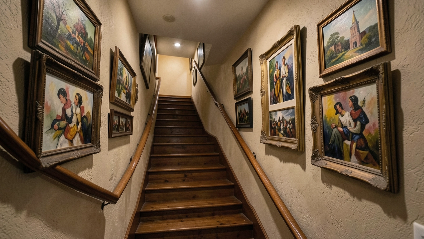 Obrazy na klatce schodowej
