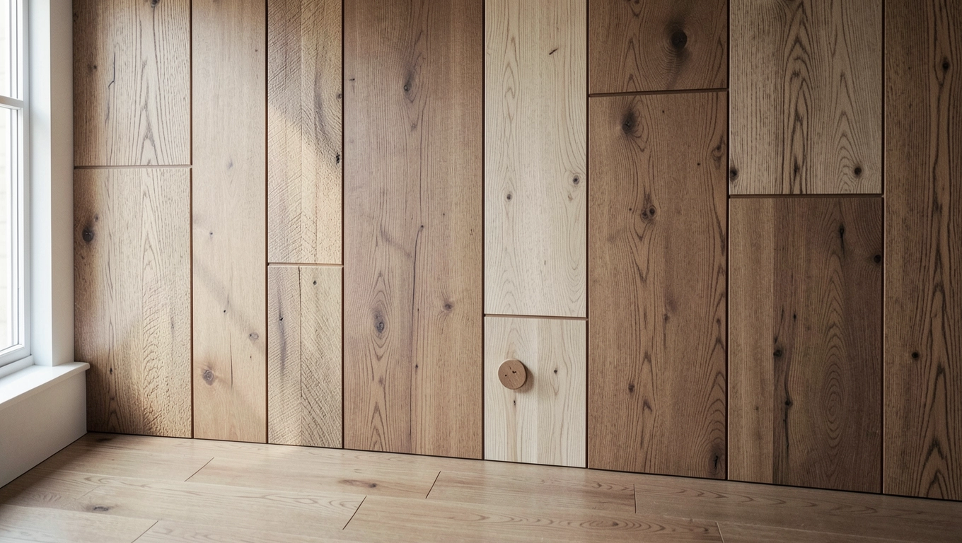 Panele podłogowe na ścianie aranżację