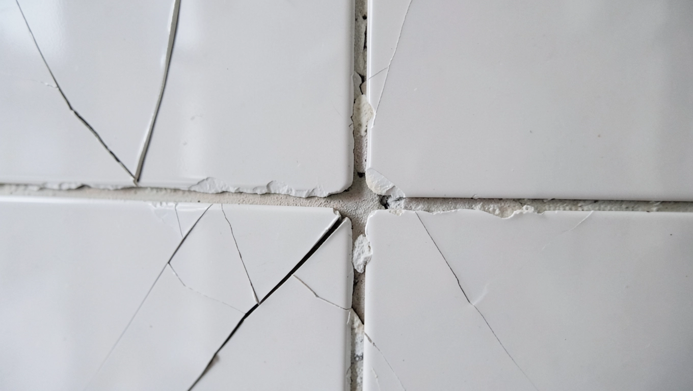 Pękające płytki na ścianie