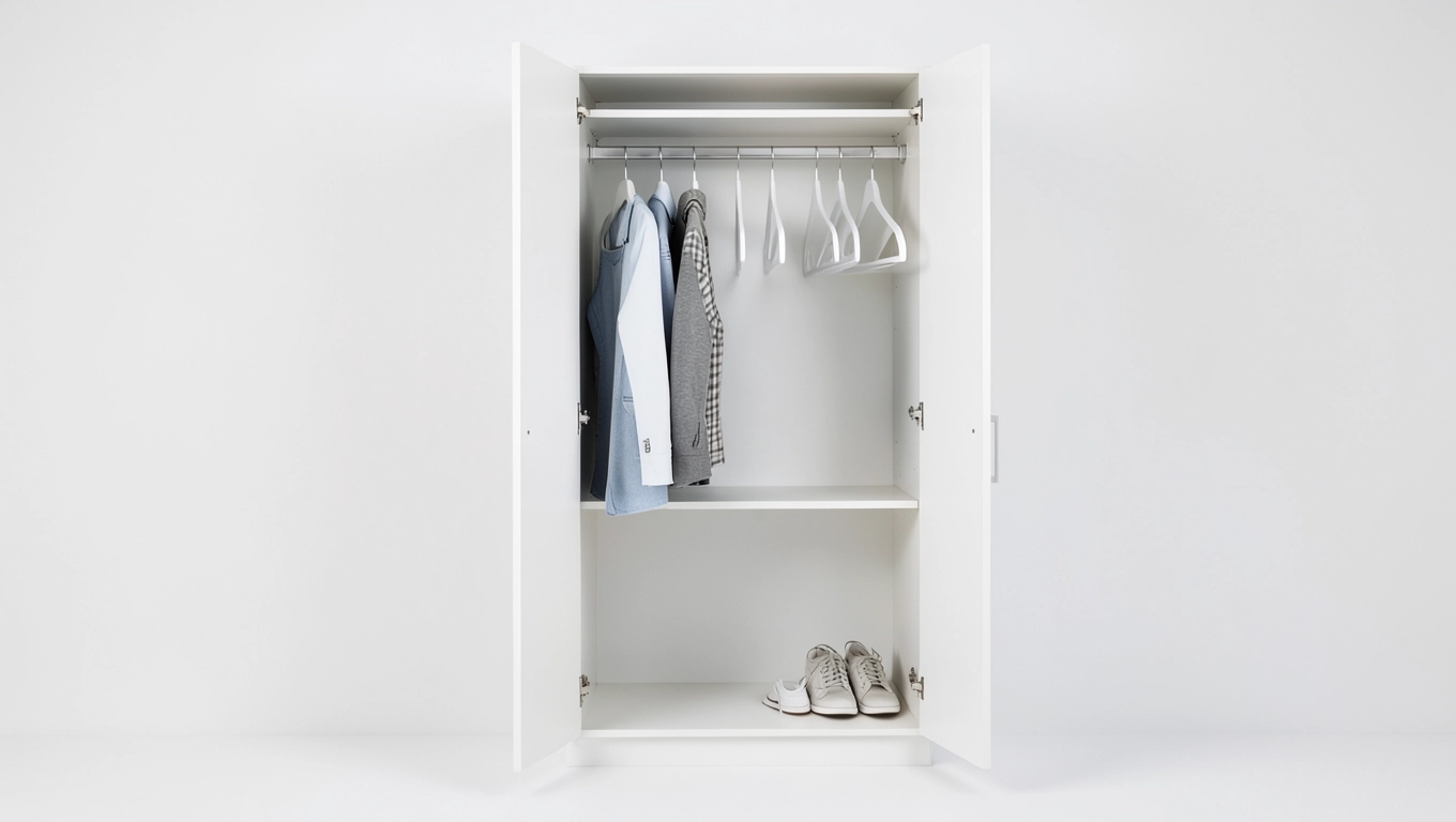 Płytka szafa z wieszakami