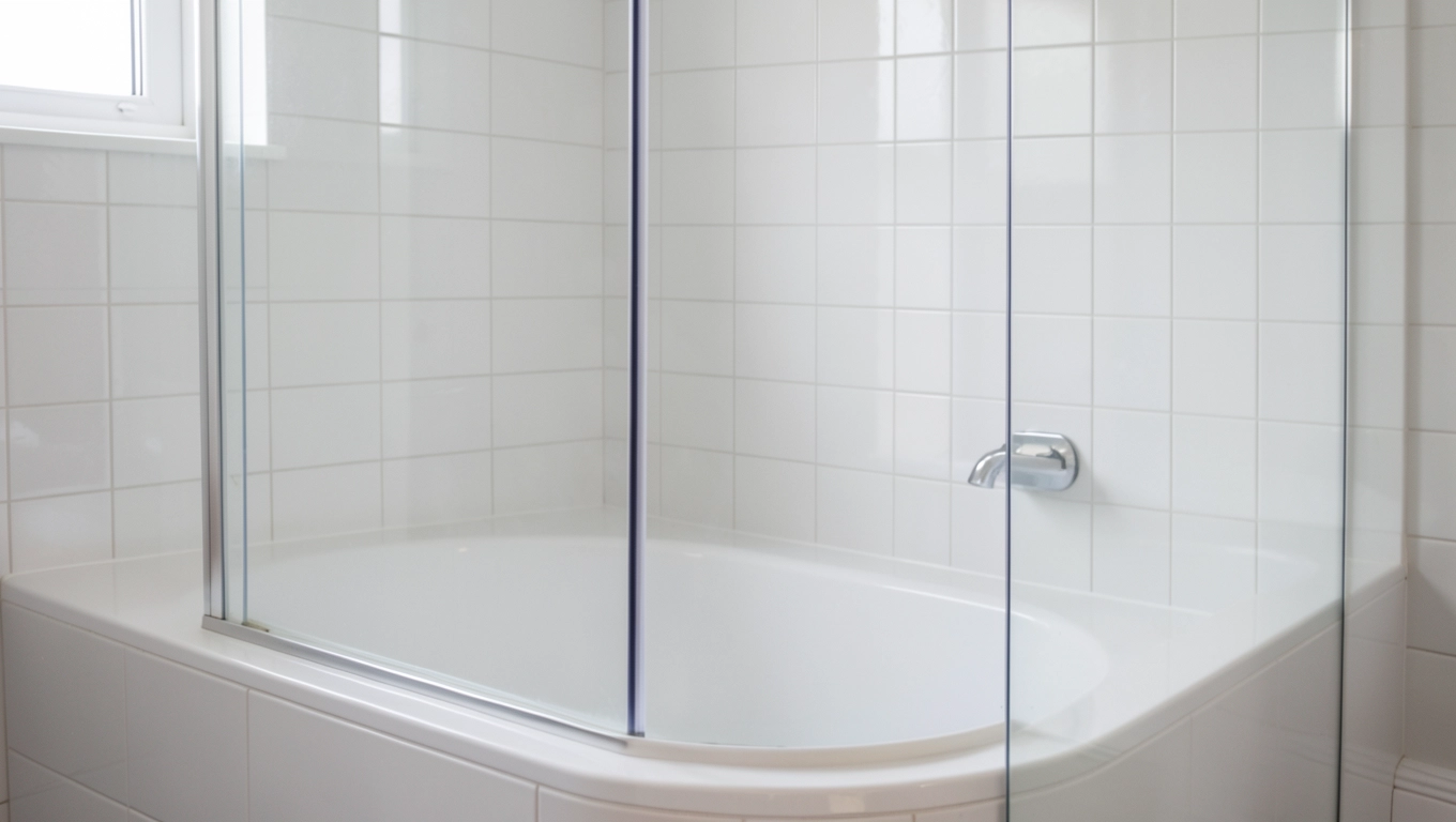 Płytka wanna z parawanem