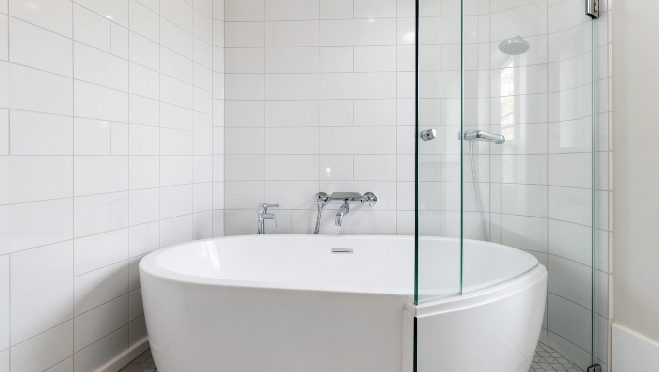 Płytka wanna z prysznicem