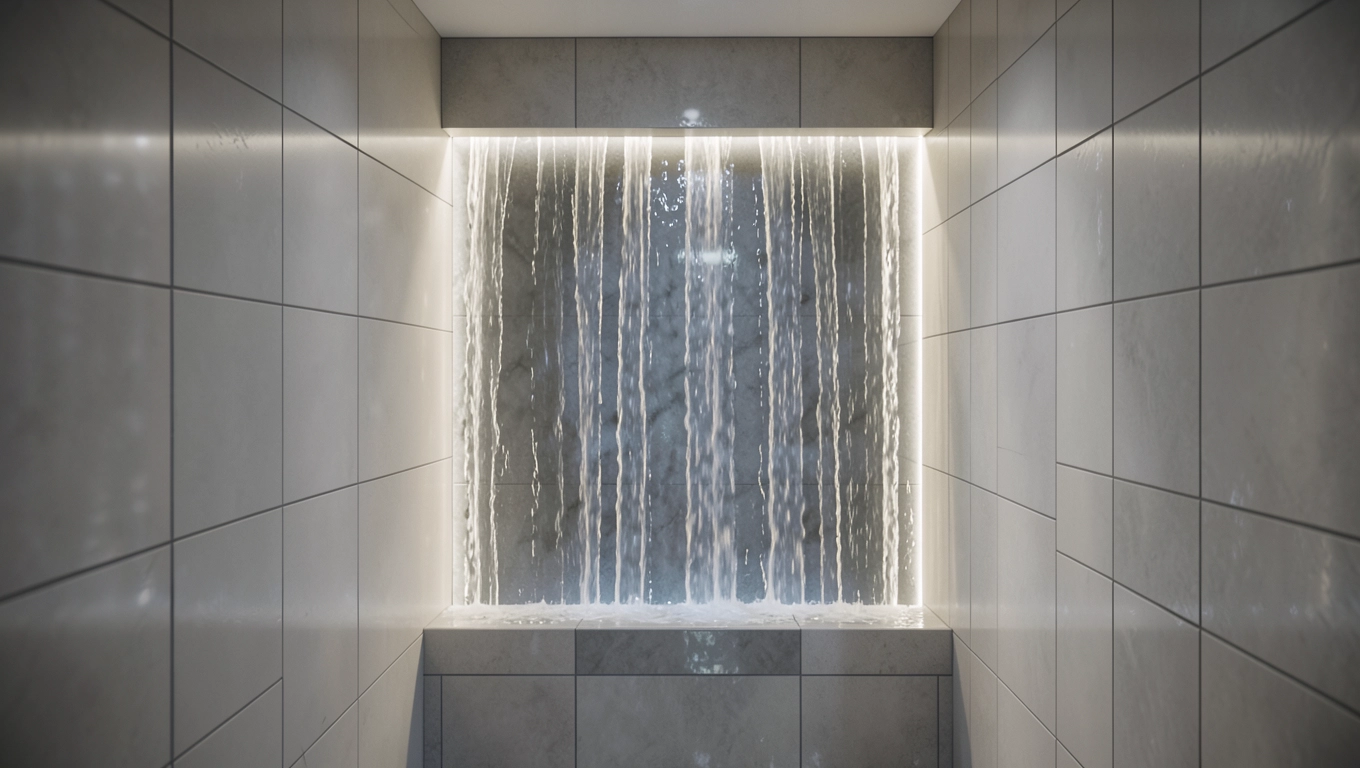 Płytki 3D do łazienki wodospad