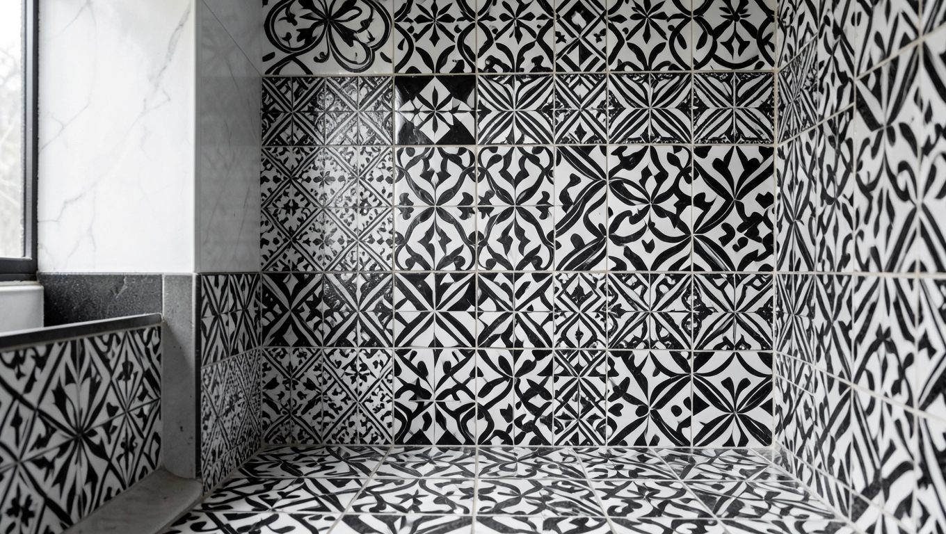 płytki czarnobiałe wzory