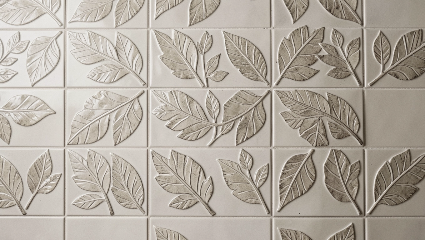 Płytki liście do łazienki