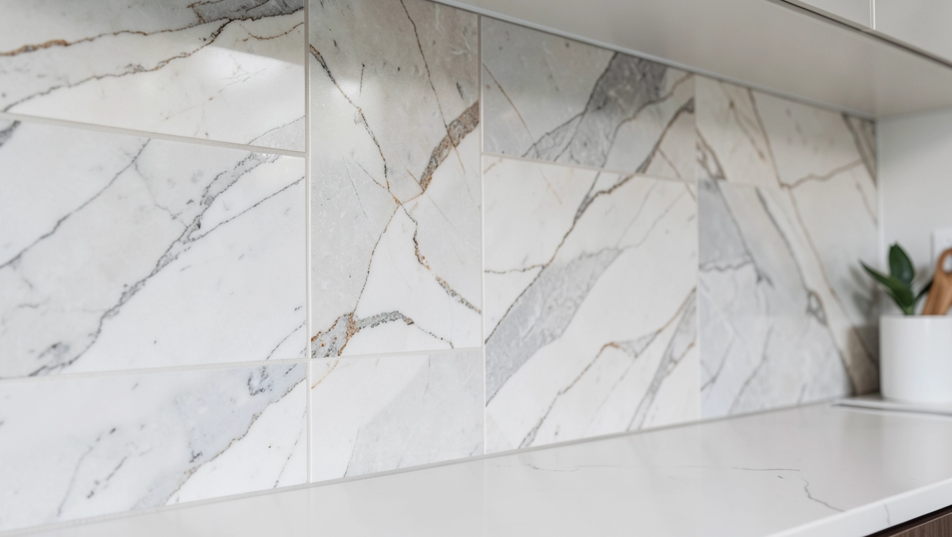 Płytki marmurowe na ścianę w kuchni