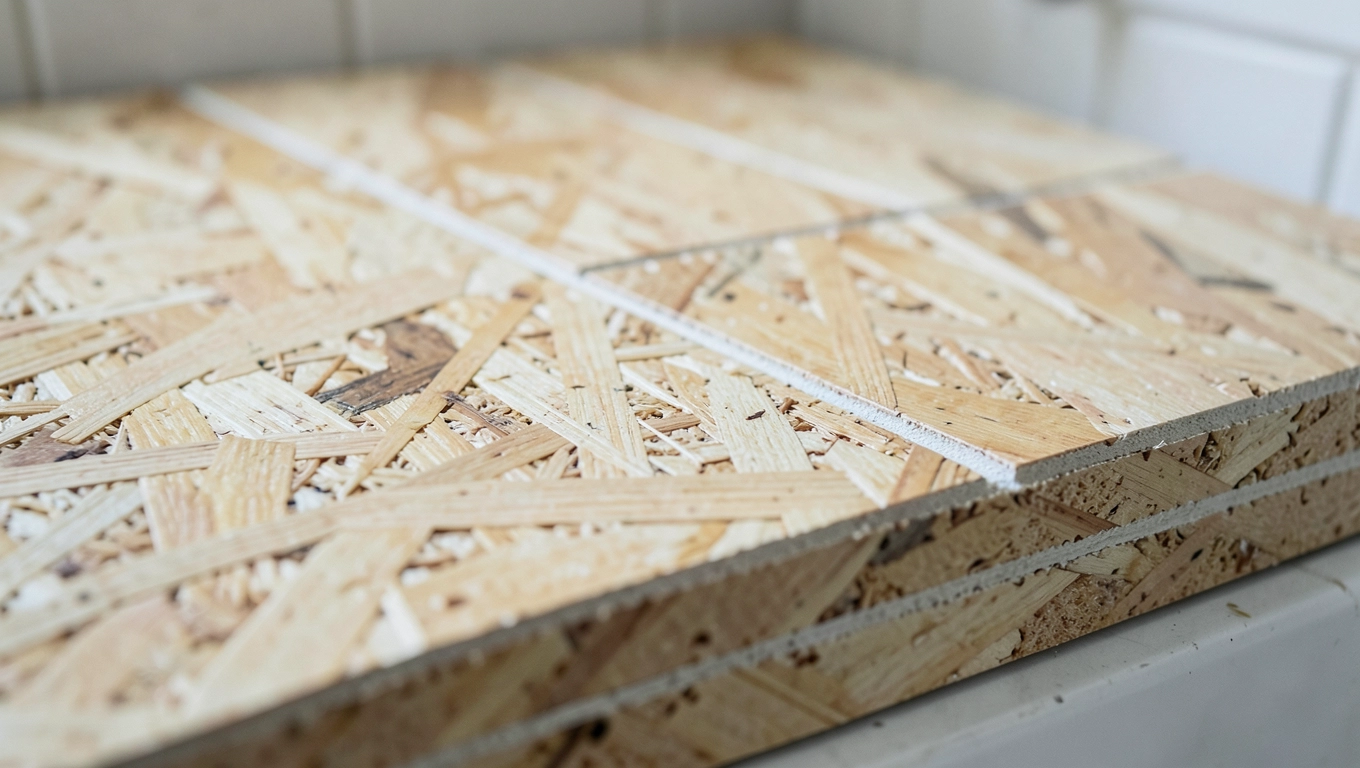 Płytki na płytę OSB w łazience