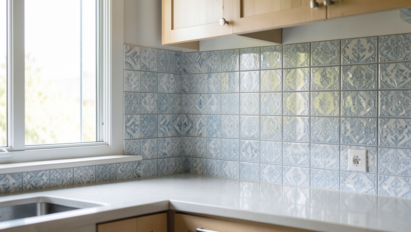 Płytki przy oknie w kuchni