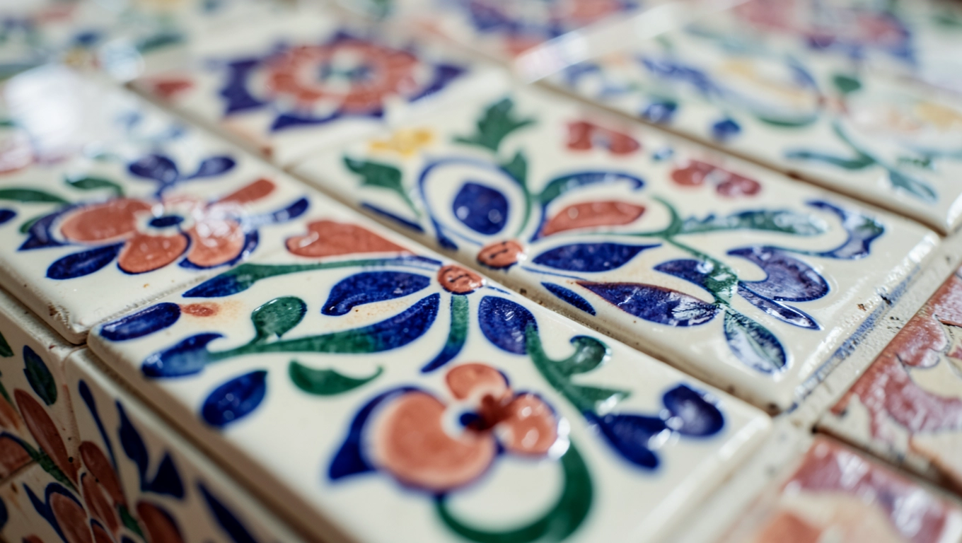 Płytki z motywem kwiatowym