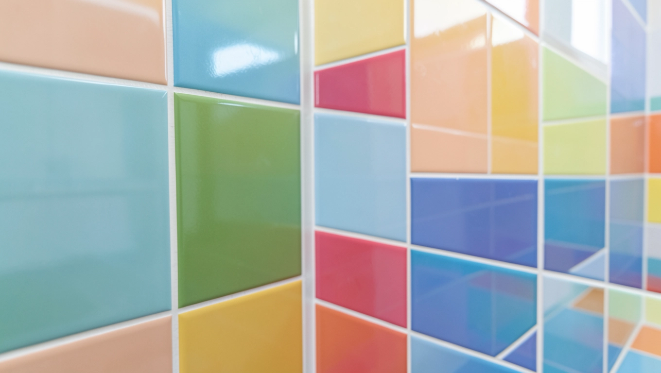 Pomalowane płytki w łazience