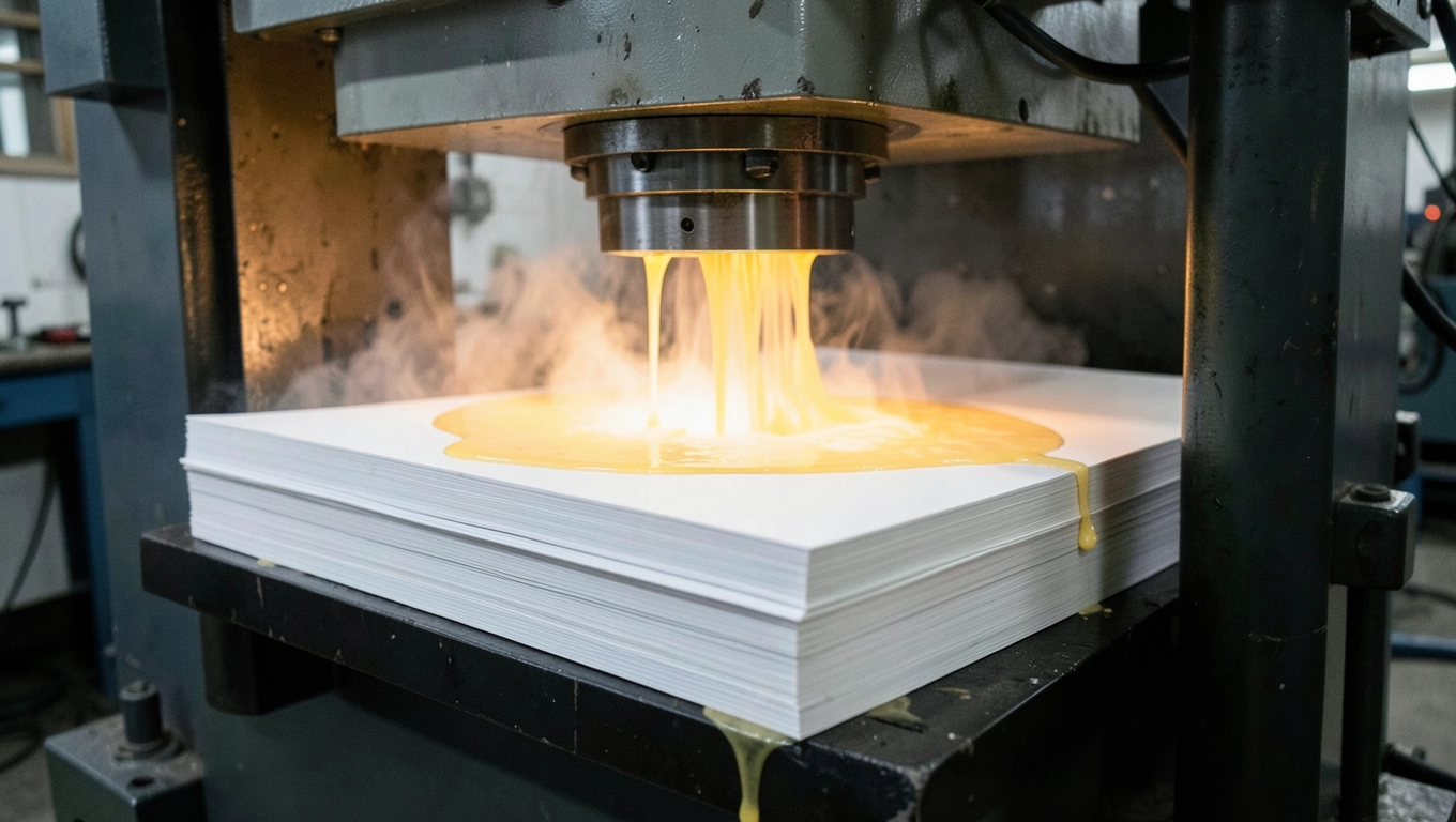 Produkcja białego laminatu