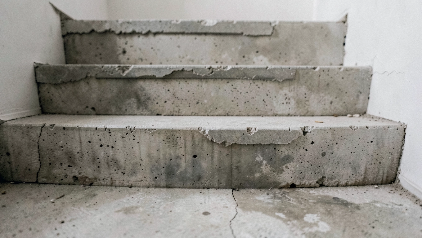 Różna wysokość stopni schodów