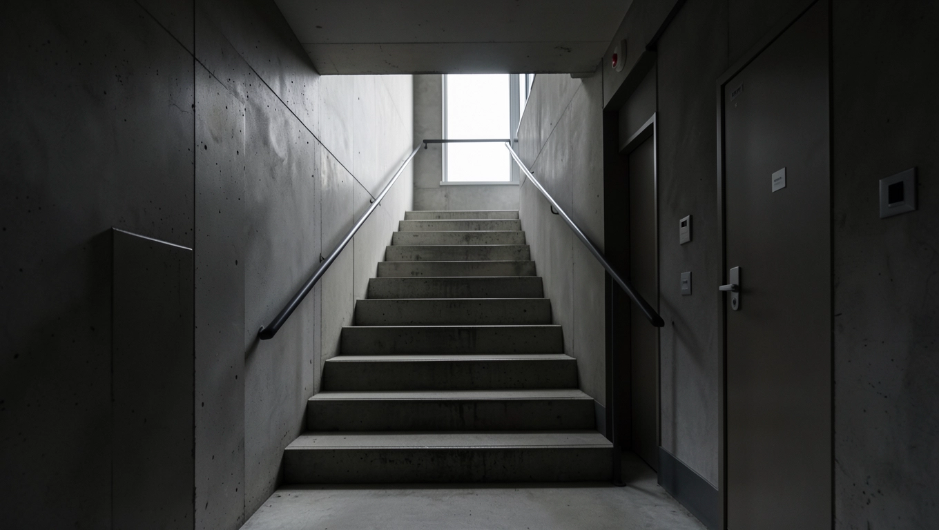 Rzut klatki schodowej w bloku